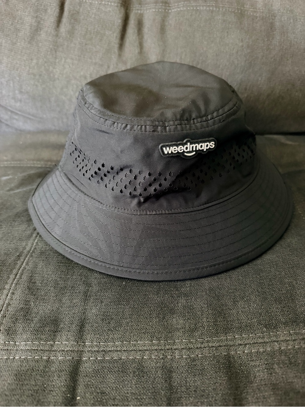 Weedmaps Black Ventilated Bucket Hat - Men's Accessory